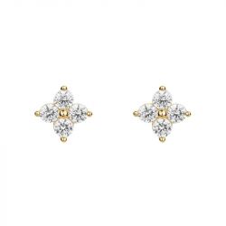 Boucles d'oreilles femme puces edora plaqué or et oxydes edo76400169 - boucles-d-oreilles-plaque-or - edora - 1