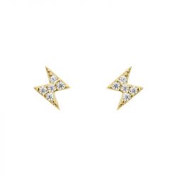 Boucles d'oreilles femme puces edora plaqué or et oxydes edo76400175 - boucles-d-oreilles-plaque-or - edora - 1