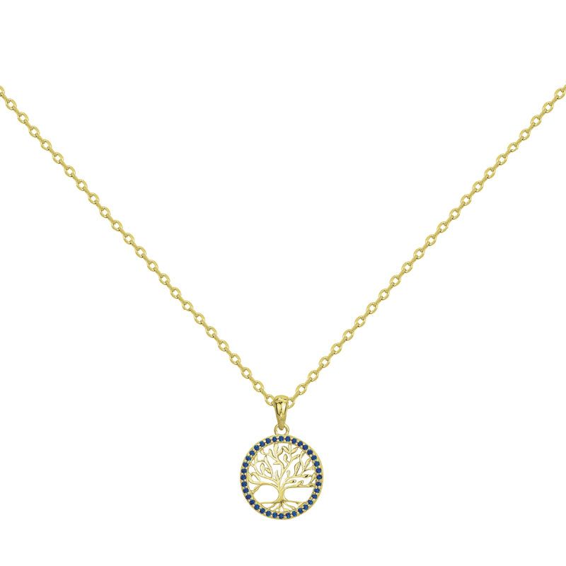 Collier femme arbre de vie edora plaqué or et oxydes edo76700331 - colliers-plaque-or - edora