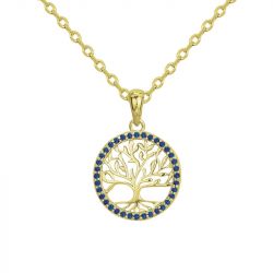 Collier femme arbre de vie edora plaqué or et oxydes edo76700331 - colliers-plaque-or - edora - 1