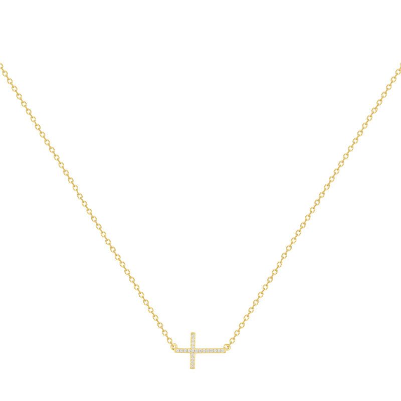 Collier femme croix edora plaqué or et oxydes edo76700307 - colliers-plaque-or - edora