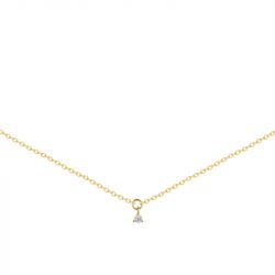 Collier femme solitaire edora plaqué or et oxyde edo76700312 - colliers-plaque-or - edora - 0