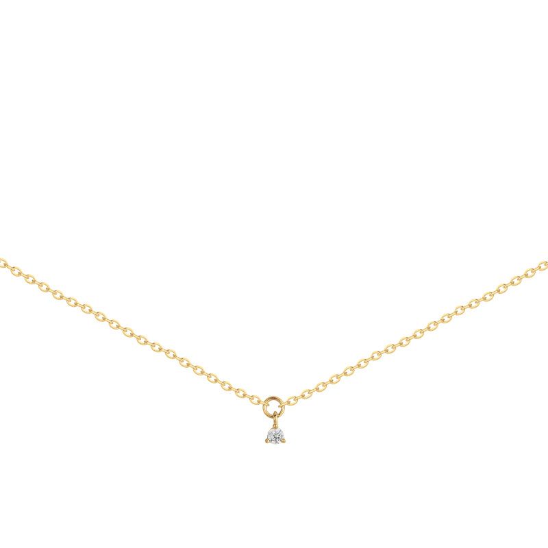 Collier femme solitaire edora plaqué or et oxyde edo76700312 - colliers-plaque-or - edora