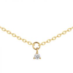 Collier femme solitaire edora plaqué or et oxyde edo76700312 - colliers-plaque-or - edora - 1