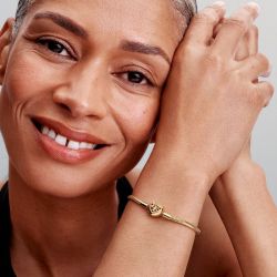 Bracelet femme pandora maille serpent fermoir cœur arbre généalogique 563516c01 - bracelet-argent-femme - edora - 1