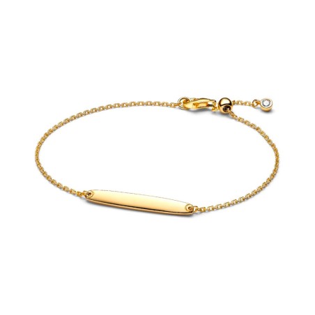 Bracelet femme pandora à maillons barre gravable doré 564010c01 – gourmettes