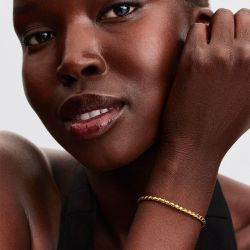 Bracelet femme pandora maille chevron fermoir rond doré 564028c00 - bracelet-argent-femme - edora - 1