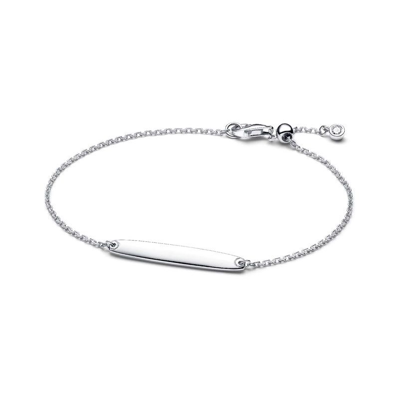 Bracelet femme pandora chaîne barre gravable 594010c01 - gourmettes - edora