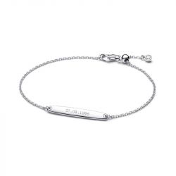 Bracelet femme pandora chaîne barre gravable 594010c01 - gourmettes - edora - 2