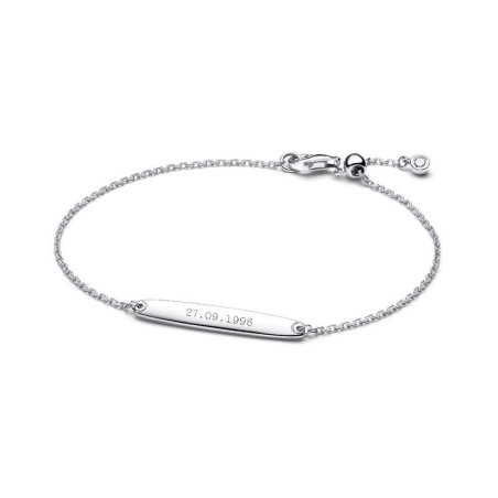 Bracelet femme pandora chaîne barre gravable 594010c01 – gourmettes