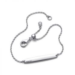 Bracelet femme pandora chaîne barre gravable 594010c01 - gourmettes - edora - 4