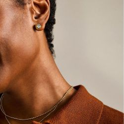 Boucles d’oreilles femme puces fossil bright baubles en laiton doré ja7251710 - puces - edora - 1