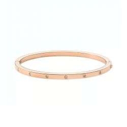 Bracelet femme jonc fossil sadie shine bright en acier inoxydable, doré rose jf04394791 - joncs - edora - 0