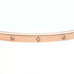 Bracelet femme jonc fossil sadie shine bright en acier inoxydable, doré rose jf04394791 - joncs - edora - 2