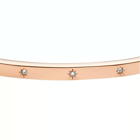 Bracelet femme jonc fossil sadie shine bright en acier inoxydable, doré rose jf04394791 – joncs