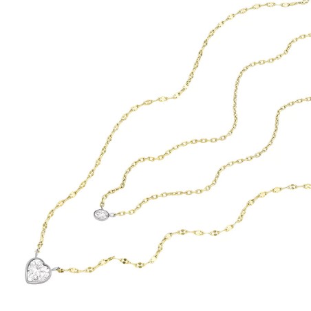 Collier femme fossil chaîne sutton tokens of affection en acier inoxydable, bicolore jf04357998 – colliers femme