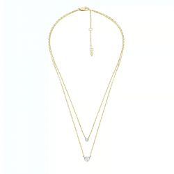 Collier femme fossil chaîne sutton tokens of affection en acier inoxydable, bicolore jf04357998 - colliers-femme - edora - 3