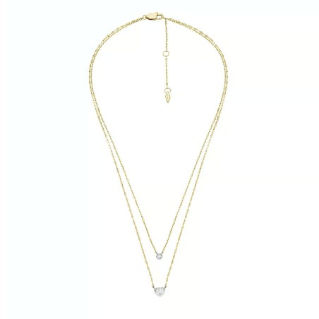 Collier femme fossil chaîne sutton tokens of affection en acier inoxydable, bicolore jf04357998 – colliers femme