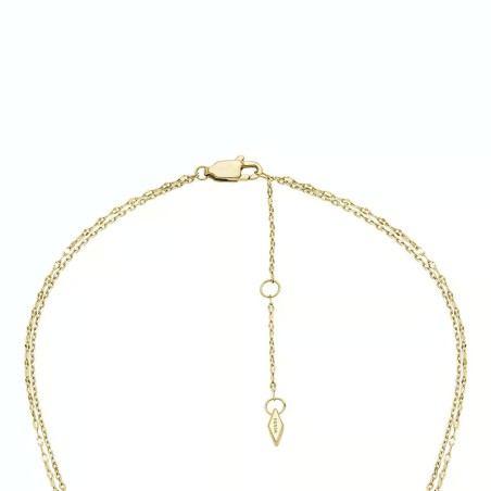 Collier femme fossil chaîne sutton tokens of affection en acier inoxydable, bicolore jf04357998 – colliers femme
