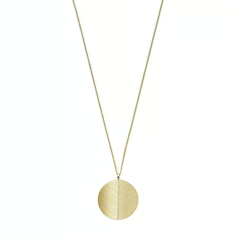 Collier femme fossil harlow locket collection en acier inoxydable, doré jf04738710 - colliers-femme - edora