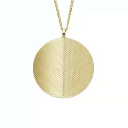 Collier femme fossil harlow locket collection en acier inoxydable, doré jf04738710 - colliers-femme - edora - 1