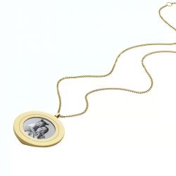 Collier femme fossil harlow locket collection en acier inoxydable, doré jf04738710 - colliers-femme - edora - 3