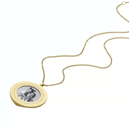 Collier femme fossil harlow locket collection en acier inoxydable, doré jf04738710 – colliers femme