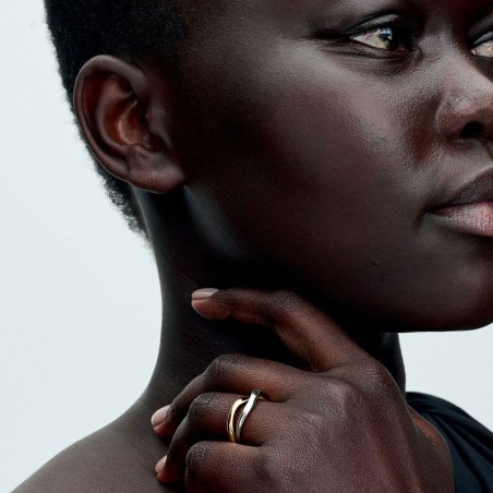 Bague femme anneaux entrelacés pandora bicolore argent massif, métal doré à l'or 14 carats 163262c00 – toutes nos bagues femme