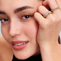 Bague femme cœur pandora chakra blanc métal doré à l'or 14 carats 163088c01 - solitaires - edora - 3