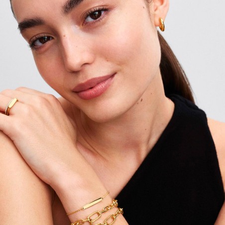 Bague femme pandora barre gravable métal doré à l'or 14 carats 163986c00 – toutes nos bagues femme