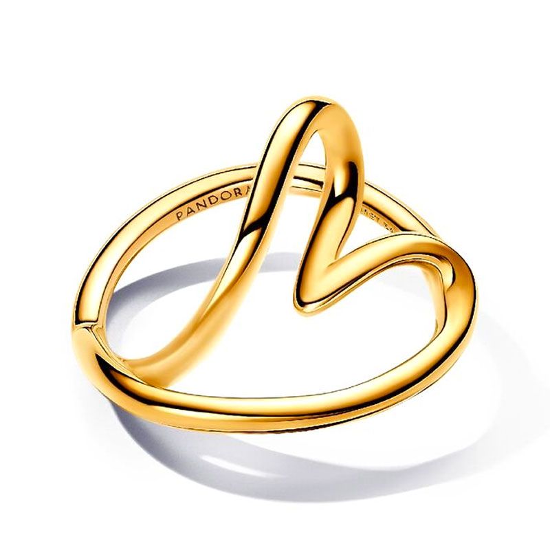 Bague femme pandora cœur de forme organique métal doré à l'or 14 carats 163288c00 - plus-de-bagues-femmes - edora