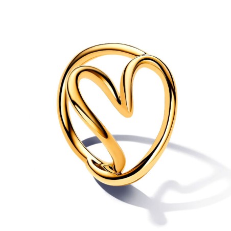 Bague femme pandora cœur de forme organique métal doré à l'or 14 carats 163288c00 – toutes nos bagues femme