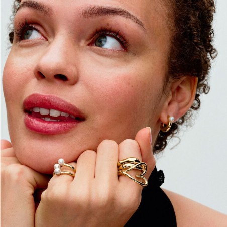 Bague femme pandora cœur de forme organique métal doré à l'or 14 carats 163288c00 – toutes nos bagues femme