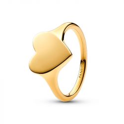 Bague femme pandora cœur gravable métal doré à l'or 14 carats - plus-de-bagues-femmes - edora - 3