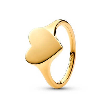 Bague femme pandora cœur gravable métal doré à l'or 14 carats – toutes nos bagues femme