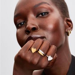 Bague femme pandora cœur gravable métal doré à l'or 14 carats - plus-de-bagues-femmes - edora - 4