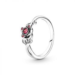 Bague femme pandora disney la belle et la bête rose argent massif 190017c01 - plus-de-bagues-femmes - edora - 2