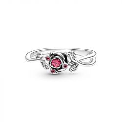 Bague femme pandora disney la belle et la bête rose argent massif 190017c01 - plus-de-bagues-femmes - edora - 0
