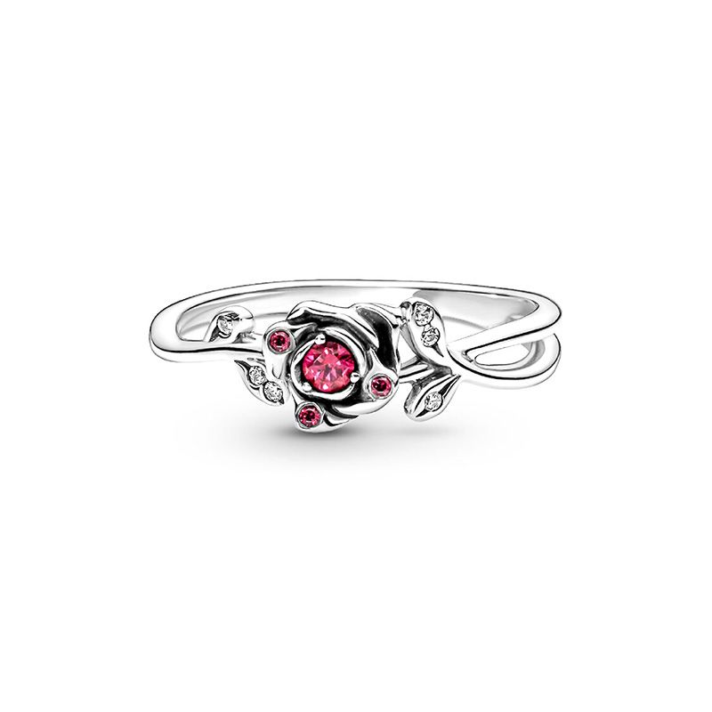Bague femme pandora disney la belle et la bête rose argent massif 190017c01 - plus-de-bagues-femmes - edora