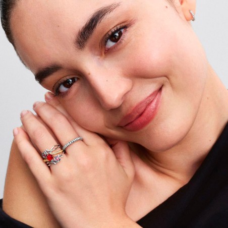 Bague femme pandora disney la belle et la bête rose enchantée métal doré à l'or 14 carats 163984c01 – toutes nos bagues femme