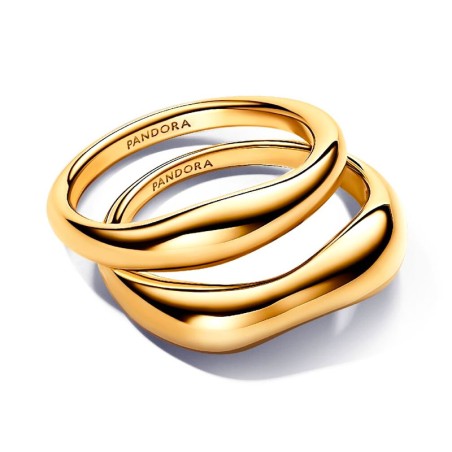 Bagues femme pandora superposables de forme organique métal doré à l'or 14 carats 163264c00 – toutes nos bagues femme