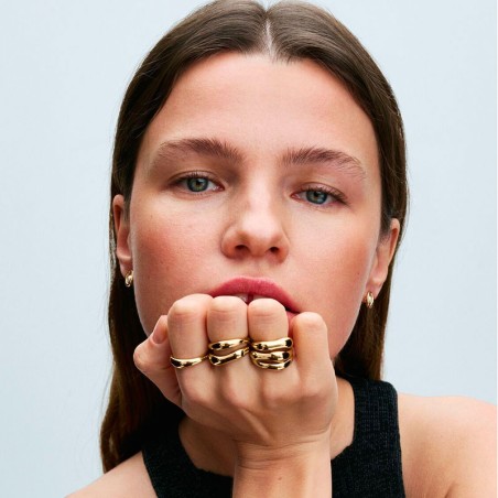 Bagues femme pandora superposables de forme organique métal doré à l'or 14 carats 163264c00 – toutes nos bagues femme