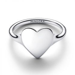 Bague femme pandora cœur gravable argent massif 193988c00 - plus-de-bagues-femmes - edora - 0
