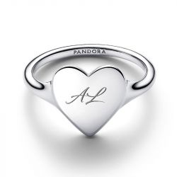 Bague femme pandora cœur gravable argent massif 193988c00 - plus-de-bagues-femmes - edora - 2