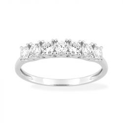 Bague femme alliance demi-tour edora or 375/1000 blanc et diamants de synthèse 0,50 ct edo9klgd007w - bague-femme-or - edora - 0