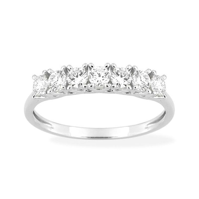 Bague femme alliance demi-tour edora or 375/1000 blanc et diamants de synthèse 0,50 ct edo9klgd007w - bague-femme-or - edora