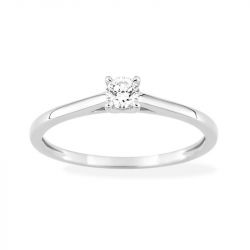 Bague femme solitaire edora or 375/1000 blanc et diamant de synthèse 0,15 ct edo9klgd022w - bague-femme-or - edora - 0