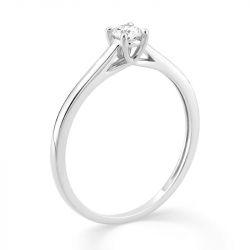 Bague femme solitaire edora or 375/1000 blanc et diamant de synthèse 0,15 ct edo9klgd022w - bague-femme-or - edora - 1