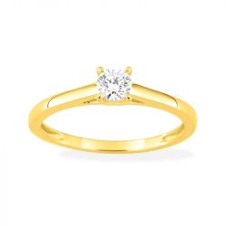 Bague femme solitaire edora or 375/1000 jaune et diamant de synthèse 0,25 ct edo9klgd024y - bague-femme-or - edora - 0