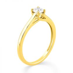 Bague femme solitaire edora or 375/1000 jaune et diamant de synthèse 0,25 ct edo9klgd024y - bague-femme-or - edora - 1
